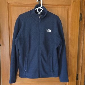 Mens North Face Tsillian Navy Blue Full-Zip Fleece Jacket